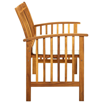 Gartenbank mit Kissen 119 cm Massivholz Akazie - Pazzar.ch