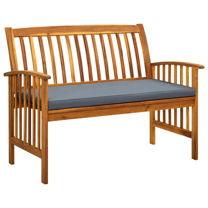 Gartenbank mit Kissen 119 cm Massivholz Akazie - Pazzar.ch