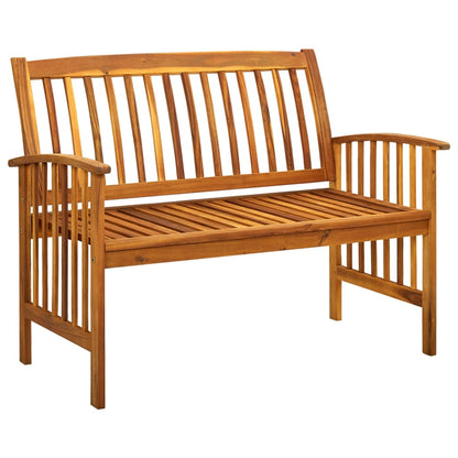 Gartenbank mit Kissen 119 cm Massivholz Akazie - Pazzar.ch