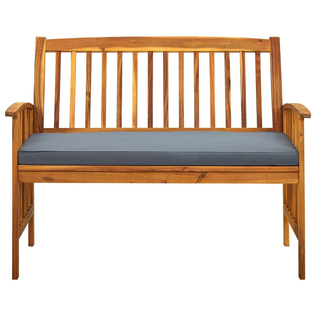 Gartenbank mit Kissen 119 cm Massivholz Akazie - Pazzar.ch