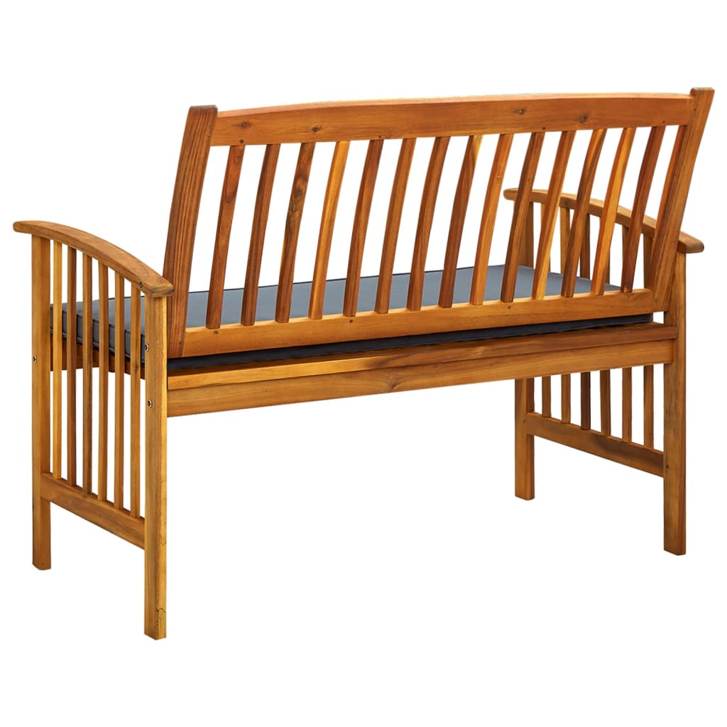 Gartenbank mit Kissen 119 cm Massivholz Akazie - Pazzar.ch