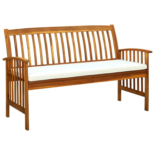 Gartenbank mit Kissen 147 cm Massivholz Akazie - Pazzar.ch
