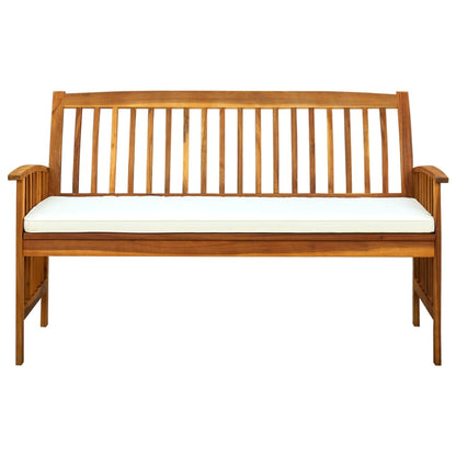 Gartenbank mit Kissen 147 cm Massivholz Akazie - Pazzar.ch