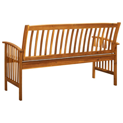 Gartenbank mit Kissen 147 cm Massivholz Akazie - Pazzar.ch
