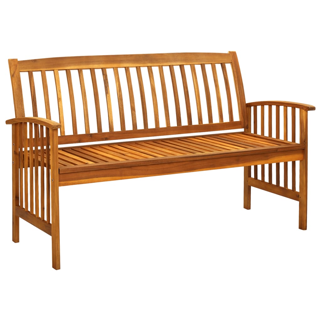 Gartenbank mit Kissen 147 cm Massivholz Akazie - Pazzar.ch