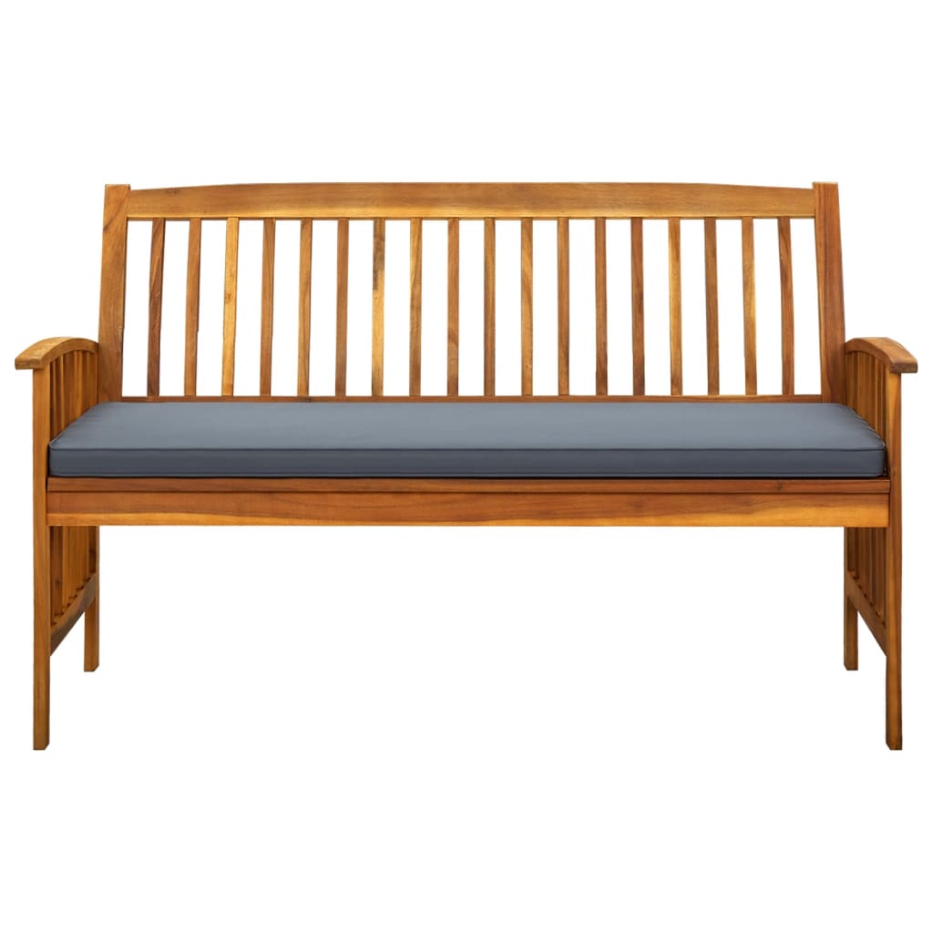 Gartenbank mit Kissen 147 cm Massivholz Akazie - Pazzar.ch