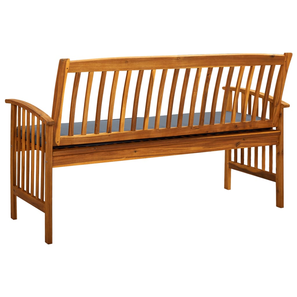 Gartenbank mit Kissen 147 cm Massivholz Akazie - Pazzar.ch