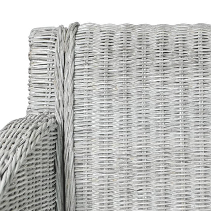 Esszimmerstühle mit Kissen 2 Stk. Grau Natur Rattan - Pazzar.ch