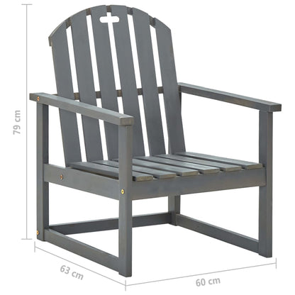 Garten-Armlehnstühle 2 Stk. Grau Massivholz Akazie - Pazzar.ch