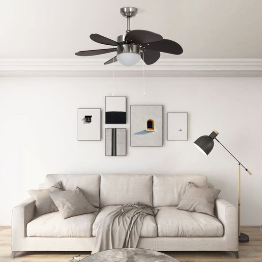 Deckenventilator mit Lampe 76 cm Dunkelbraun - Pazzar.ch