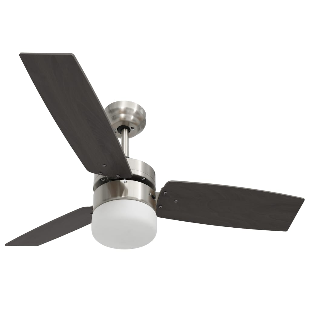 Deckenventilator mit Licht und Fernbedienung 108 cm Dunkelbraun - Pazzar.ch