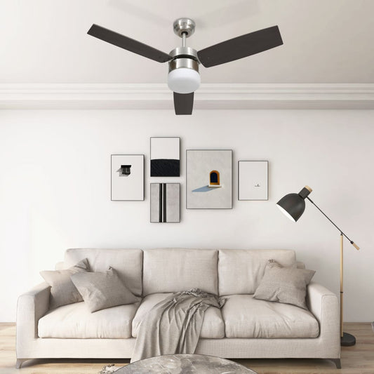 Deckenventilator mit Licht und Fernbedienung 108 cm Dunkelbraun - Pazzar.ch