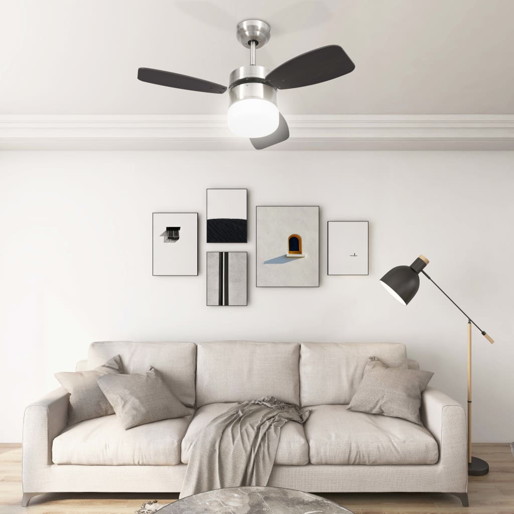 Deckenventilator mit Licht und Fernbedienung 76 cm Dunkelbraun - Pazzar.ch