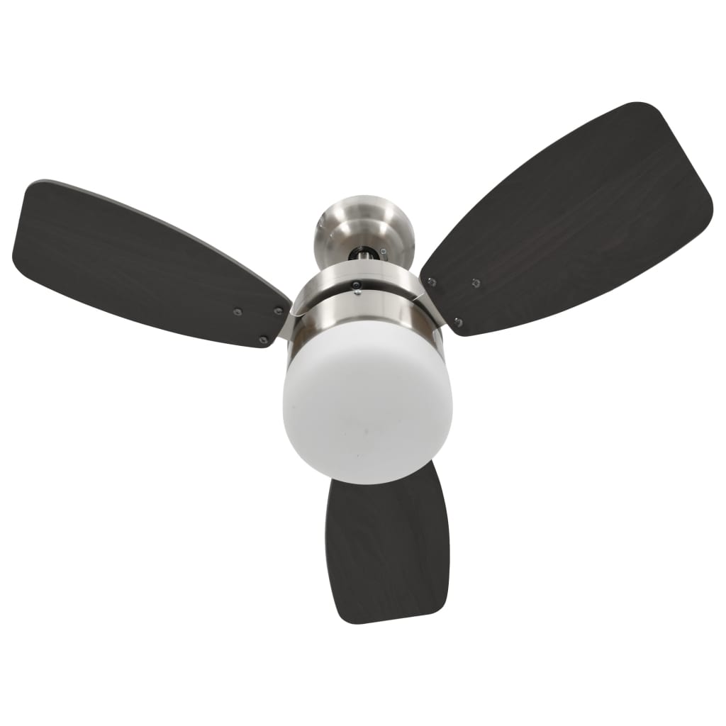 Deckenventilator mit Licht und Fernbedienung 76 cm Dunkelbraun - Pazzar.ch