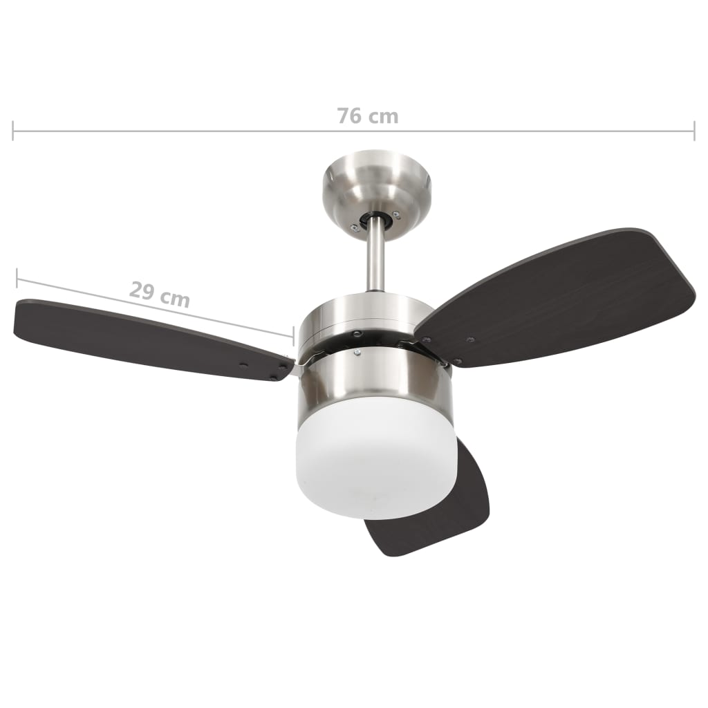 Deckenventilator mit Licht und Fernbedienung 76 cm Dunkelbraun - Pazzar.ch