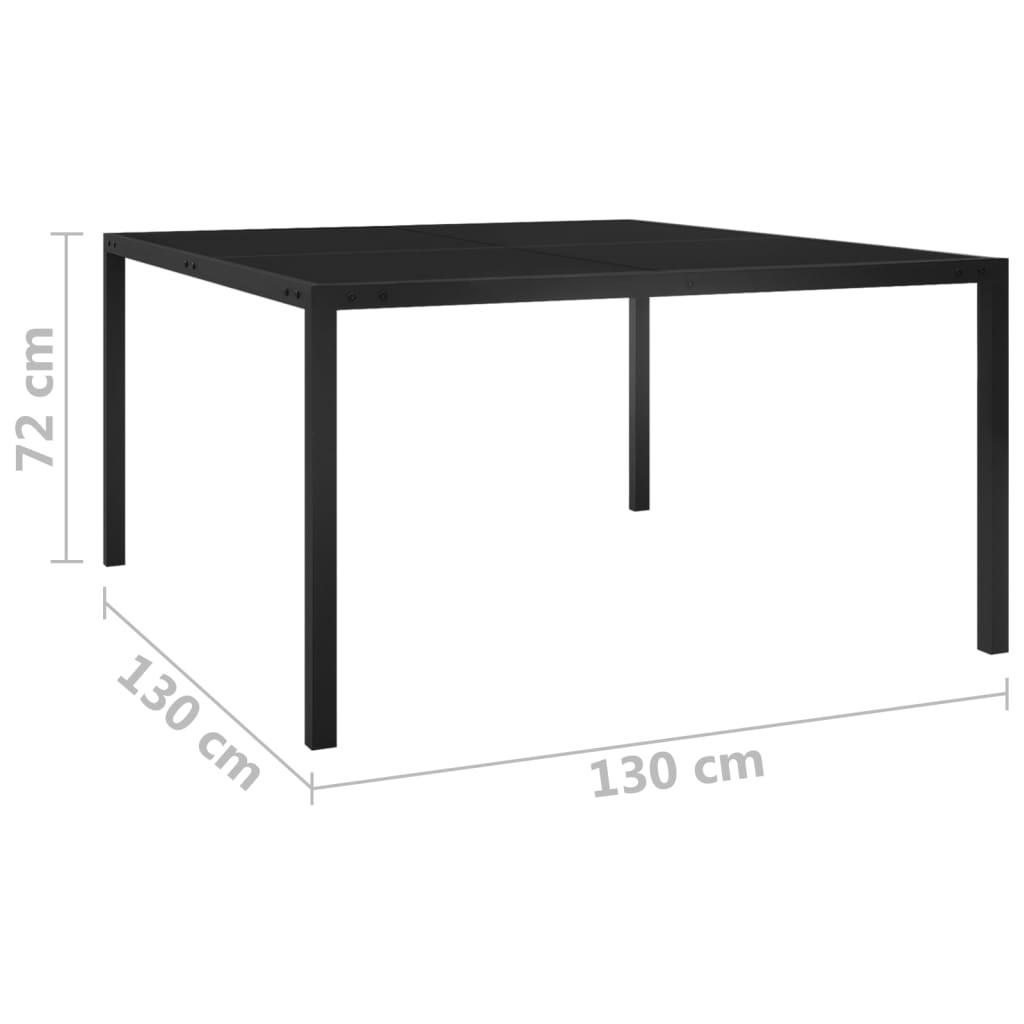 Gartentisch 130x130x72 cm Schwarz Stahl und Glas - Pazzar.ch