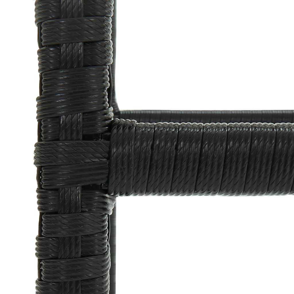 Barhocker mit Kissen 2 Stk. Schwarz Poly Rattan - Pazzar.ch