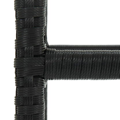 Barhocker mit Kissen 2 Stk. Schwarz Poly Rattan - Pazzar.ch