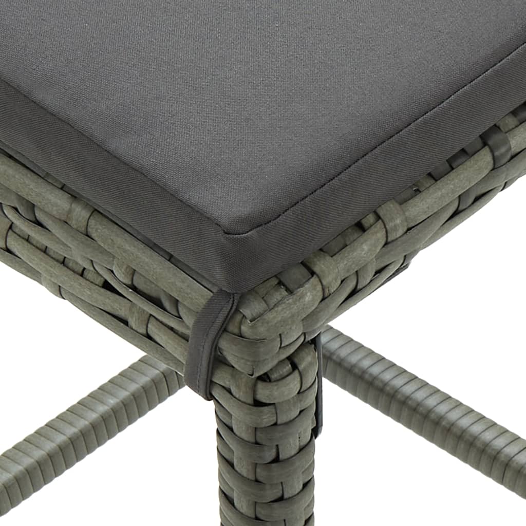 Barhocker mit Kissen 2 Stk. Grau Poly Rattan - Pazzar.ch