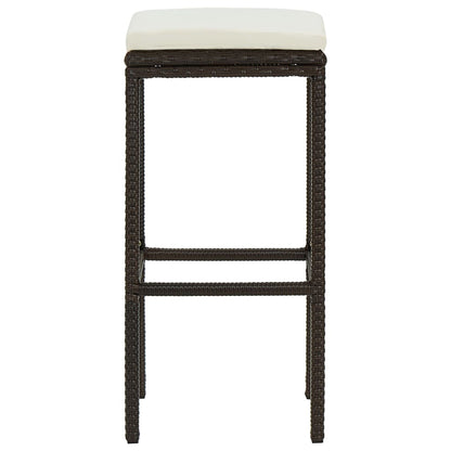 Barhocker mit Kissen 3 Stk. Braun Poly Rattan - Pazzar.ch