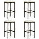 Barhocker mit Kissen 4 Stk. Braun Poly Rattan