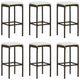 Barhocker mit Kissen 6 Stk. Braun Poly Rattan