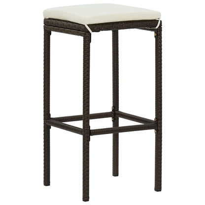 Barhocker mit Kissen 6 Stk. Braun Poly Rattan - Pazzar.ch