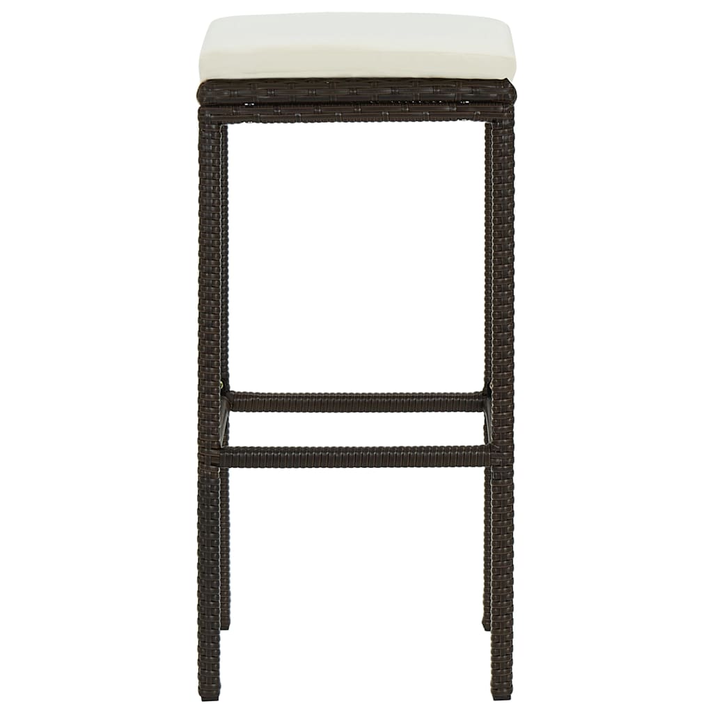 Barhocker mit Kissen 6 Stk. Braun Poly Rattan - Pazzar.ch