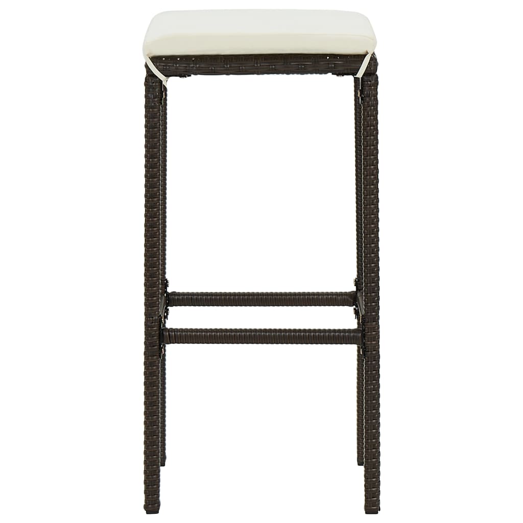 Barhocker mit Kissen 6 Stk. Braun Poly Rattan - Pazzar.ch