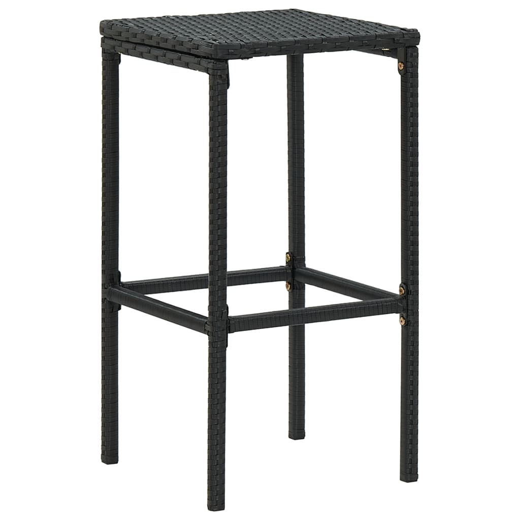 Barhocker mit Kissen 6 Stk. Schwarz Poly Rattan