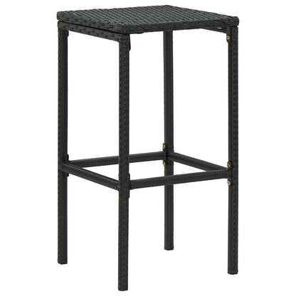 Barhocker mit Kissen 6 Stk. Schwarz Poly Rattan - Pazzar.ch