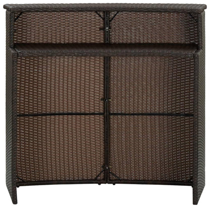 Garten-Bartisch Braun 120x55x110 cm Poly Rattan - Pazzar.ch