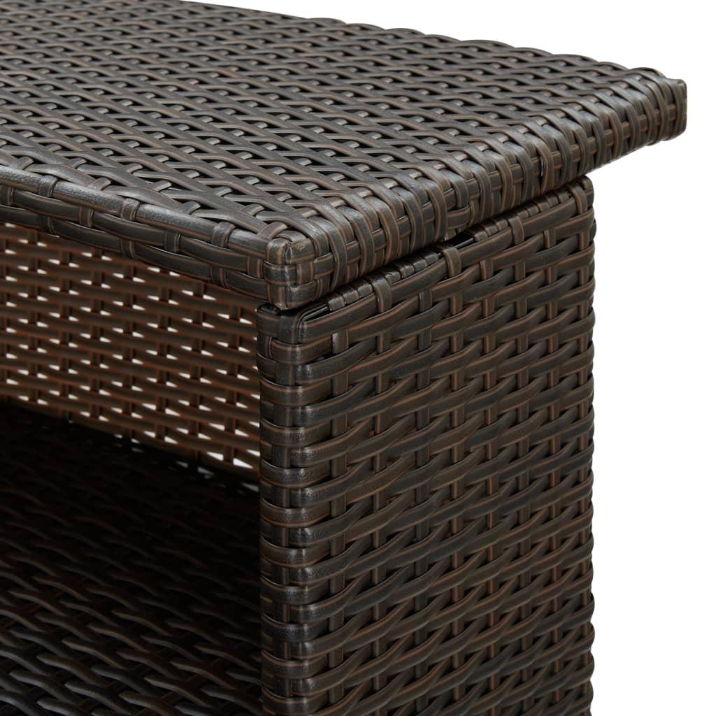 Garten-Bartisch Braun 120x55x110 cm Poly Rattan