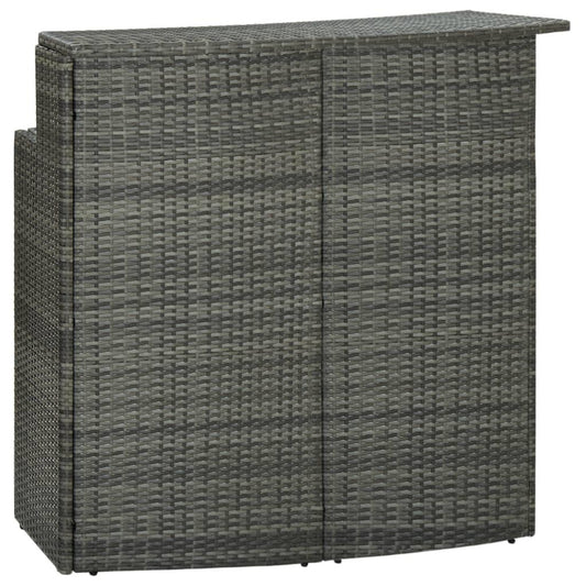 Garten-Bartisch Grau 120x55x110 cm Poly Rattan - Pazzar.ch