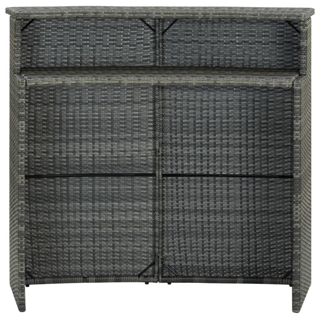 Garten-Bartisch Grau 120x55x110 cm Poly Rattan - Pazzar.ch