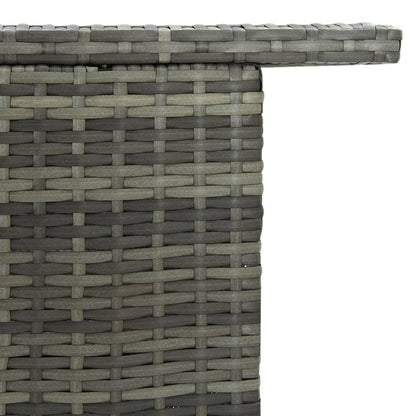 Garten-Bartisch Grau 120x55x110 cm Poly Rattan - Pazzar.ch
