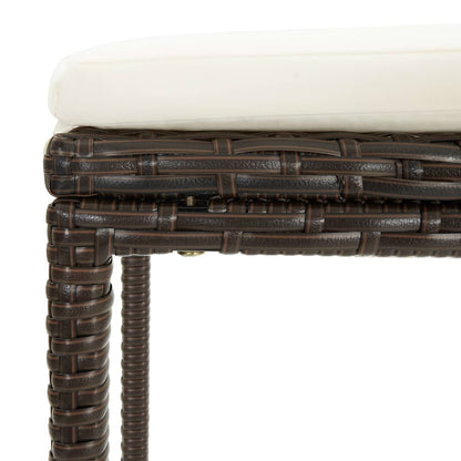 3-tlg. Bar Set Poly Rattan Braun - Pazzar.ch