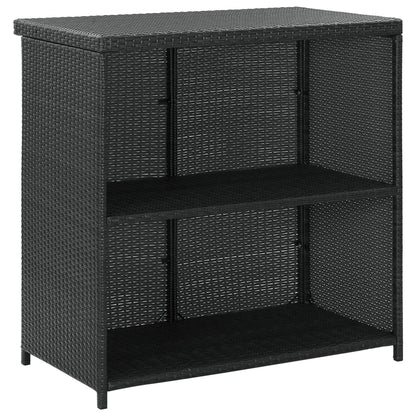 3-tlg. Bar Set Poly Rattan Schwarz - Pazzar.ch