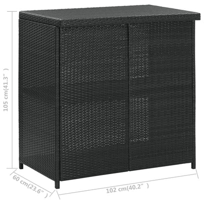 3-tlg. Bar Set Poly Rattan Schwarz - Pazzar.ch