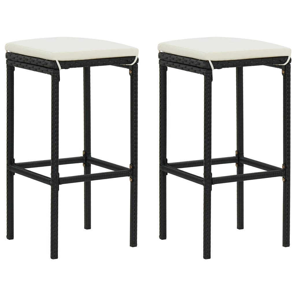 3-tlg. Bar-Set Poly Rattan Schwarz - Pazzar.ch
