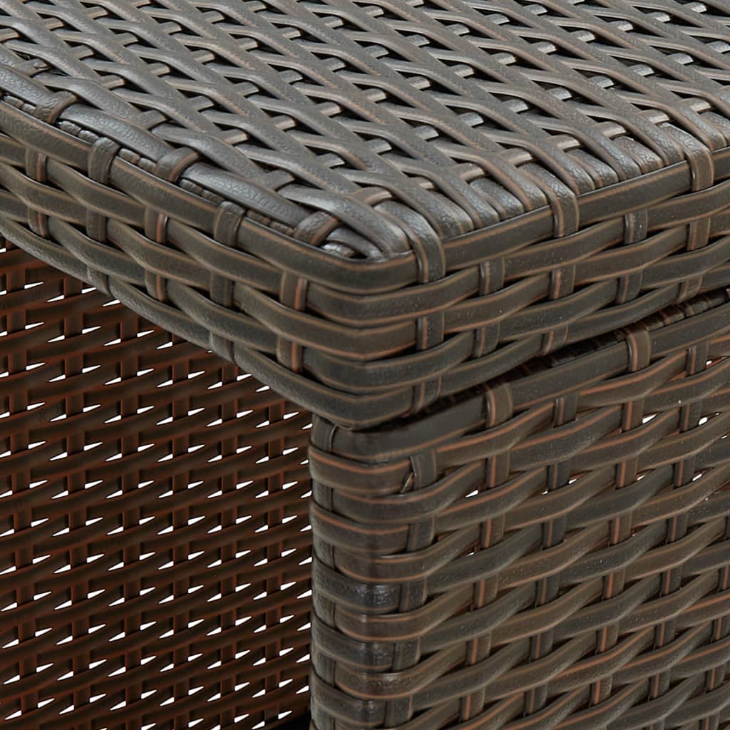Bartisch mit Regal Braun 120x60x110 cm Poly Rattan - Pazzar.ch