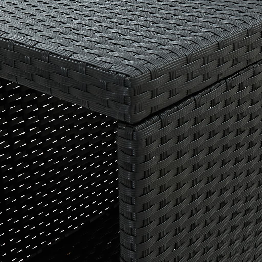 Bartisch mit Regal Schwarz 120x60x110 cm Poly Rattan