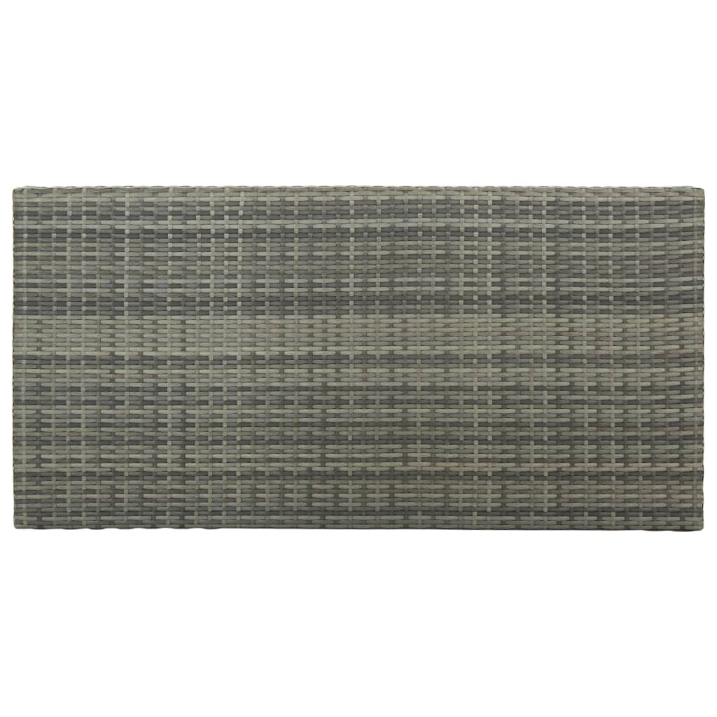 Bartisch mit Regal Grau 120x60x110 cm Poly Rattan - Pazzar.ch