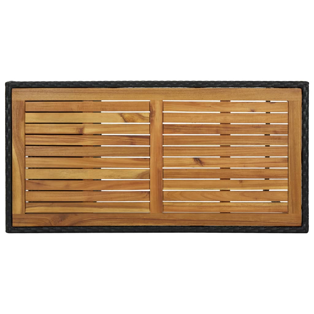 Bartisch mit Regal Schwarz 120x60x110 cm Poly Rattan - Pazzar.ch
