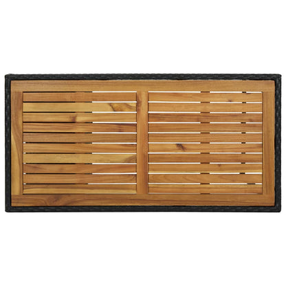 Bartisch mit Regal Schwarz 120x60x110 cm Poly Rattan - Pazzar.ch
