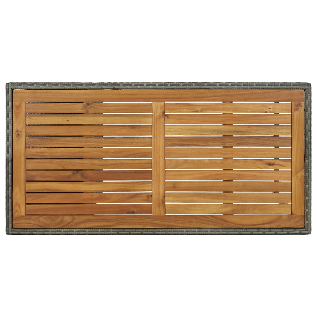 Bartisch mit Regal Grau 120x60x110 cm Poly Rattan - Pazzar.ch