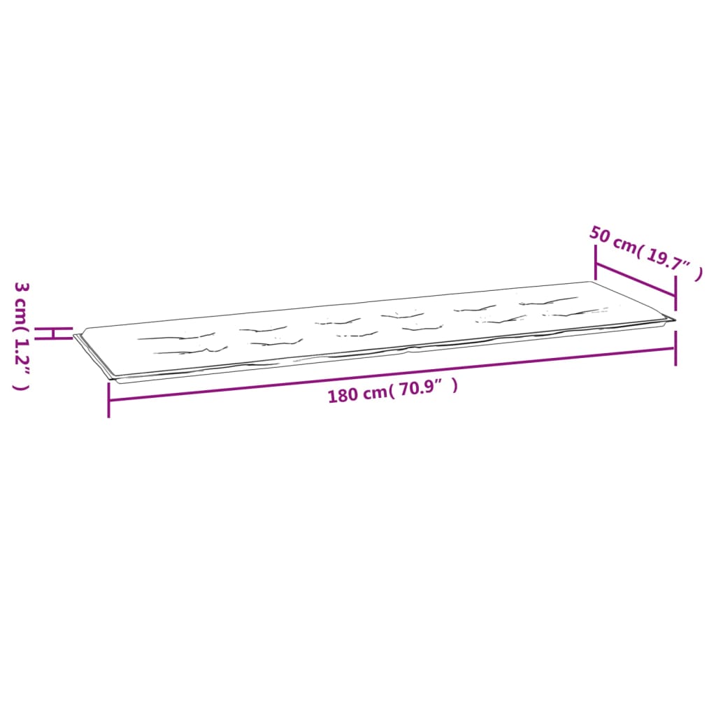 Gartenbank-Auflage Weinrot 180x50x3 cm Oxford-Gewebe - Pazzar.ch