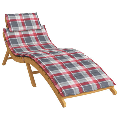 Sonnenliegen-Auflage Rot Karomuster 186x58x3 cm Oxford-Gewebe - Pazzar.ch