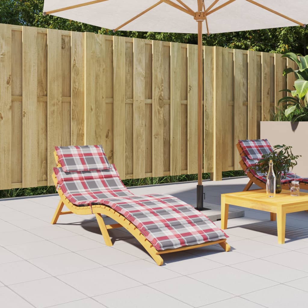 Sonnenliegen-Auflage Rot Karomuster 186x58x3 cm Oxford-Gewebe - Pazzar.ch