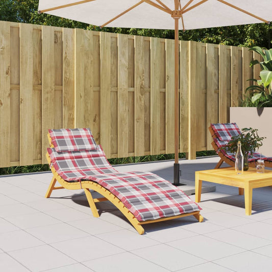Sonnenliegen-Auflage Rot Karomuster 186x58x3 cm Oxford-Gewebe - Pazzar.ch
